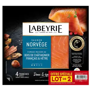 Labeyrie saumon atlantique de Norvège x4 ranches 2x130g
