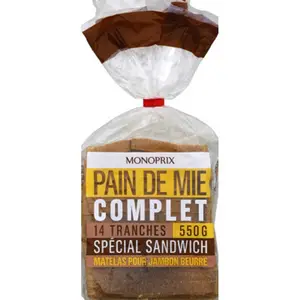 Monoprix Pain de mie complet 550g