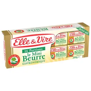 Elle & Vire Beurre Demi-Sel, Gastronomique, Au Sel De Mer 16X12,5g