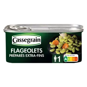 Cassegrain Flageolets Extra-Fins Oignons & Carottes 130g