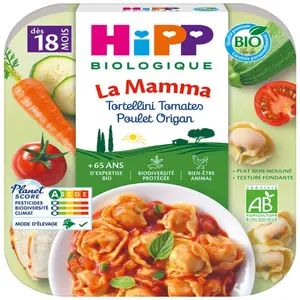Hipp Biologique La Mamma Tortellini Tomates Poulet Origan 250g