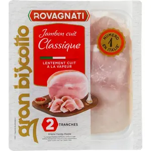 Rovagnati Jambon cuit à la vapeur x2 Tranches 60g