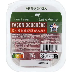 Monoprix Steak haché 15% de Mg 125g