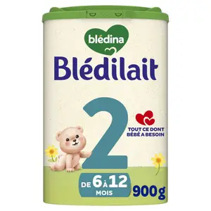 Blédina Blédilait Lait poudre 2ème âge 6 mois à 12 mois 900g