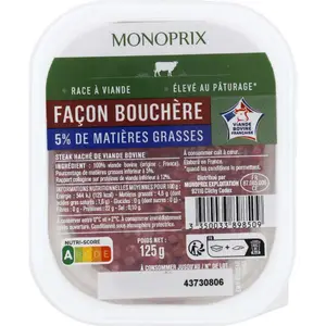 Monoprix Steak haché 5% de Mg 1x125g