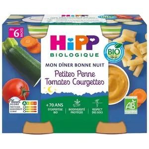[Par Naturalia] Hipp Biologique Plat Petites Penne Tomates Courgettes dès 6 mois 2x190g