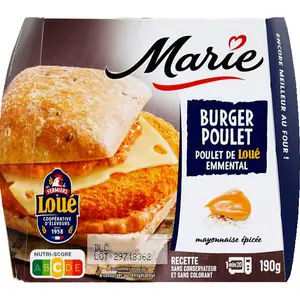 Marie Burger Poulet, Emmental et Mayonnaise Epicée 190g