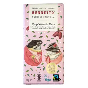 Bennetto Chocolat Noir Bio 60% aux Framboises 80g
