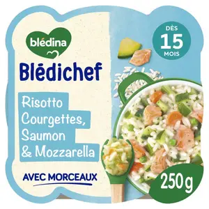 Blédina Risotto aux Courgettes, Saumon du Pacifique et Mozzarella, dès 15 Mois, 250g