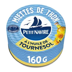 Petit Navire Miettes de Thon à l'Huile de Tournesol 160g