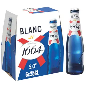1664 Bière Blanche Aromatisée Citron & Coriandre Fraîche Et Fruitée 6x25cl