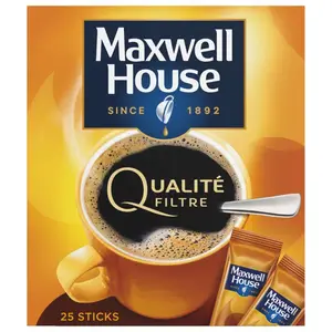 Maxwell House Qualité Filtre Café soluble x25 sticks 45g