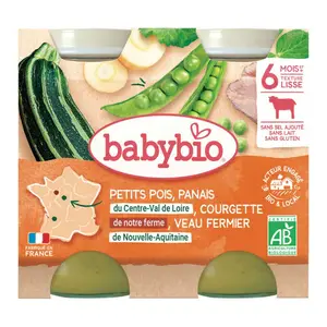[Par Naturalia] Babybio Petits Pots Légumes et Veau 6M 2x200g Bio