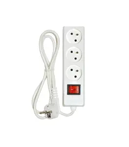 Multiprise 3X2P+T 1.5M Blanc