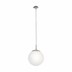 Suspension E27 60W Verre Blanc Diamètre 200Mm Rondo