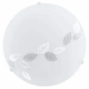 Plafonnier E27 60W Verre Blanc Diamètre 250Mm Mars