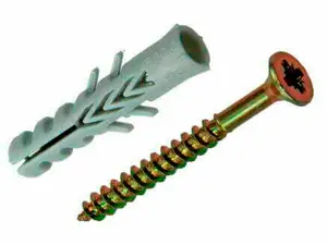 Cheville Nylon 6Mm Avec Vis 4X40Mm 20 Unités