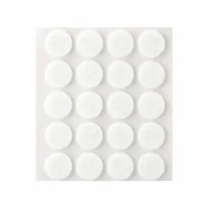 Lot 20 Feutres Synthetiques Adhesifs 17Mm Blanc