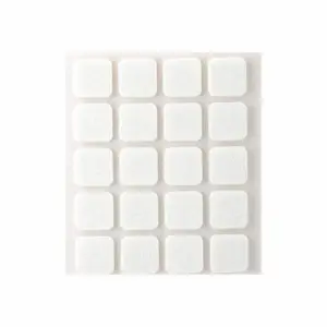 Lot 12 Feutres Synthetiques Adhesifs 17X17Mm Blanc