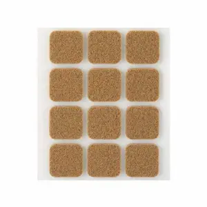 Lot De 12 Feutres Synthetiques Adhesifs 22X22Mm Marron