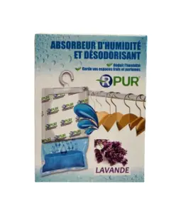 Absorbeur d’humidité et désodorisant pour penderie lavande 250 G