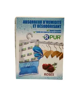 Absorbeur d’humidité et désodorisant pour penderie rose 250 G