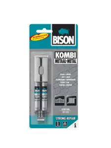 Bison Colle époxy à deux composants invulnérable et métallique 24ml
