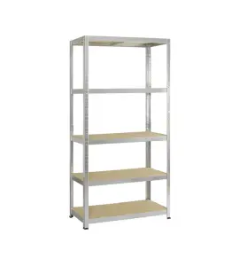 Étagère de rangement en métal galvanisé 5 niveaux Mdf 175Kg par tablette 176X90X45cm