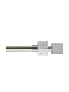 Kit tringle à rideaux extensible 120-210 cm ⌀19 cm embout cubique argent mat