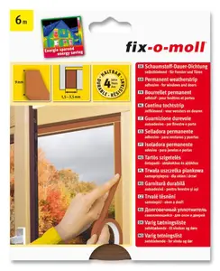 Fixo moll profil coupe-froid adhesive marron 6m 4x9mm