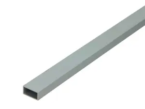 Tube Rectangle Argent Anodisé 10 Mm