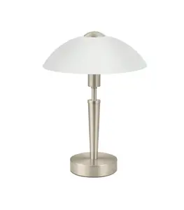 Lampe de table acier nickel mat E14 60W 260mm