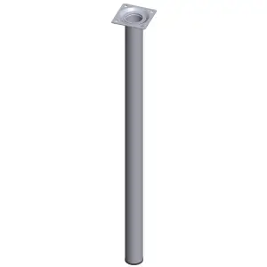 Pied De Meuble Rond Fin 600Mm Chrome