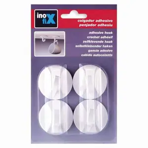 Crochet Adhesif Blanc, Lot De 4 Pieces