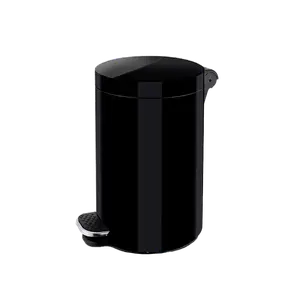 Poubelle À Pédale 5 L En Acier Laqué Noir
