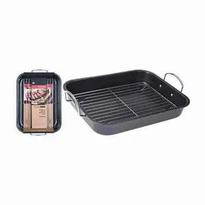 Plat À Rotir Antiadhesif Noir Avec Grille