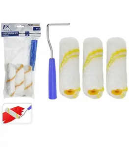Set De 3 Rouleaux De Peinture 10 Cm + Poignée