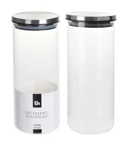 Bocal de conservation en verre avec couvercle 1400 ml