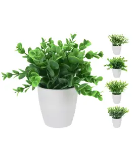 Plante Artificielle En Pot Blanc 8X8X16Cm 4 Assorti
