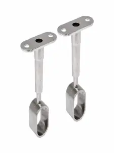 Support Latéral Ovale Nickelé 2 Pièces