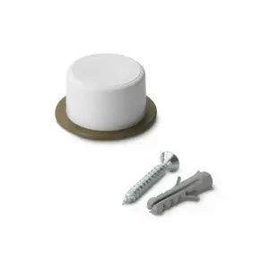 Butee De Porte Avec Vis Blanc, Lot De 2 Pieces