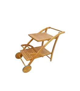 Table Desserte Roulante Acacia 108X61X84 Cm