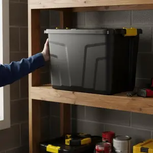 Boîte de rangement en plastique 60 L noir