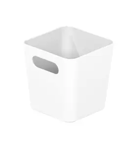 Panier Rangement En Plastique Carre 10X10X10Cm Blanc