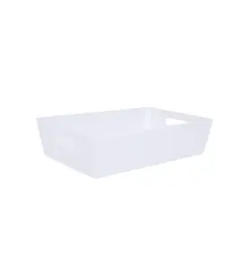 Bac De Rangement En Plastique Rectangulaire 25,5X17X6Cm Blanc