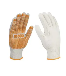Gants tricotés et à pois en pvc xl – ingco