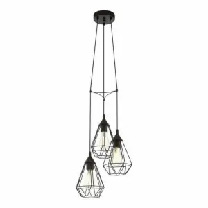 Suspension 3 Lumières E27 60W Noir Diamètre 310Mm Tarbes