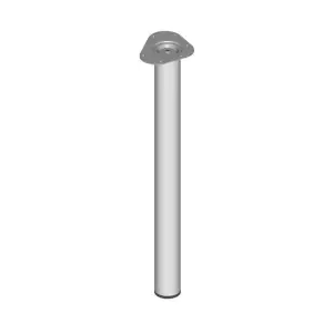 Pied Metallique Rond Blanc 700Mm