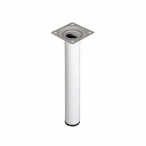 Pied De Meuble Acier 100X30Mm Rond Blanc