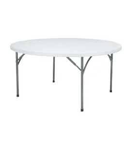 Table Pliante Ronde 150 X 74 Cm Blanc Cassé